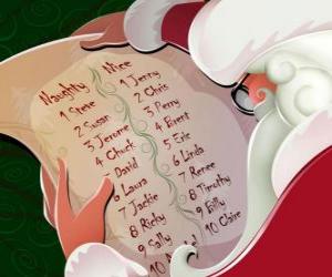 пазл Санта-Клаус с длинный список детей